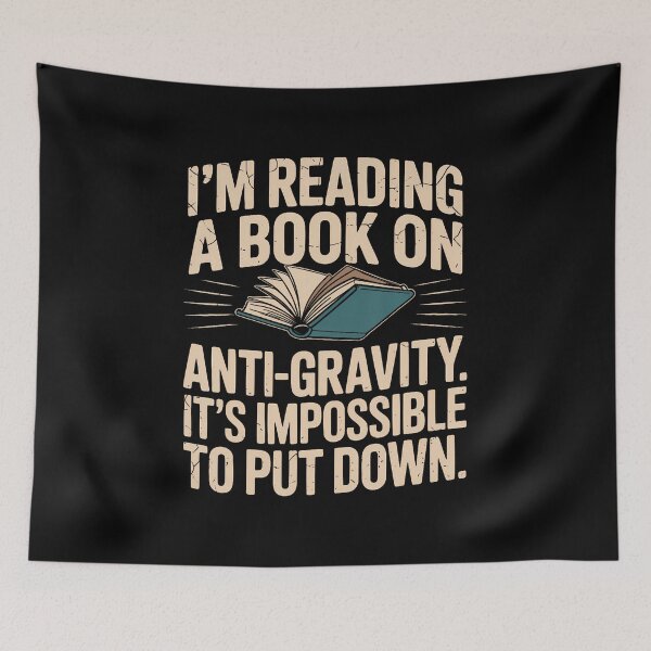 Item preview, Funny Reading Anti Gravity Book Joke Impossible To Put Down designed and sold by SarahLeanne1.