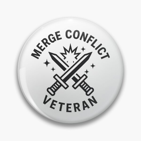 Item preview, Merge Conflict Veteran – Git Battle Emblem designed and sold by techy-rrr.