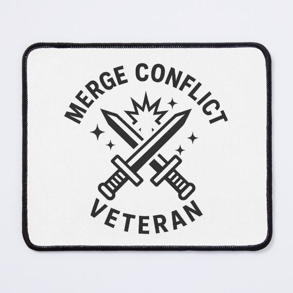 Item preview, Merge Conflict Veteran – Git Battle Emblem designed and sold by techy-rrr.