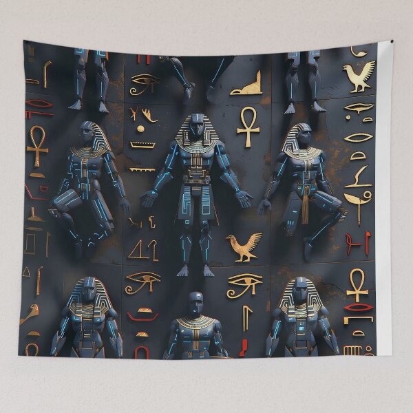 Item preview, Cyberpunk Egyptian Hieroglyphics, symmetrical textures (image size 8320x12480) designed and sold by Digital-Davinci.