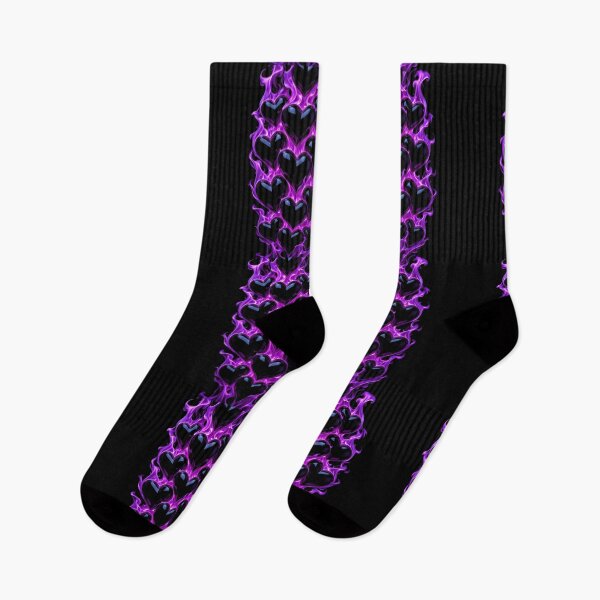 Item preview, Fiery Black Hearts – Glossy 3D Hearts with Purple Flames Abstract designed and sold by PixelVibe782.