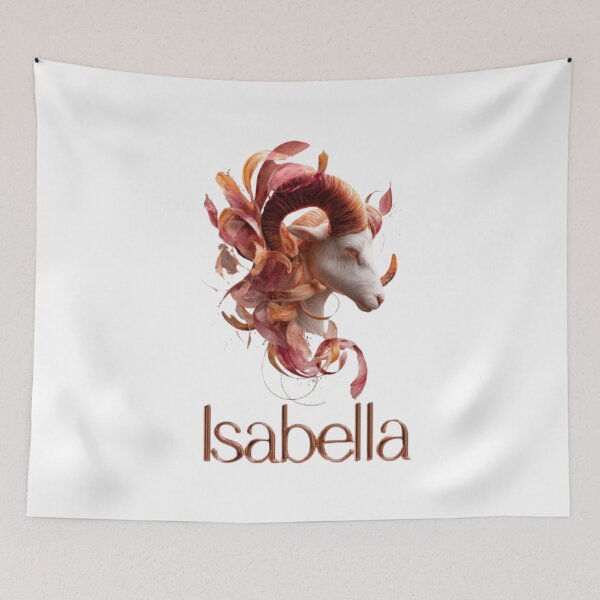 Item preview, Isabella Aries Zodiac Ram Dynamic Watercolor Art designed and sold by AlexLineArt.