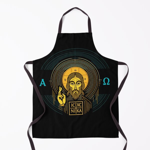 Item preview, Alpha & Omega Cyber Icon – Christ Pantocrator Neo-Byzantine T-Shirt designed and sold by Sanctum Icons.