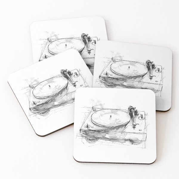 Item preview, Elegant Vintage Turntable — Abstract Art Sketch designed and sold by SleekLineSketches.