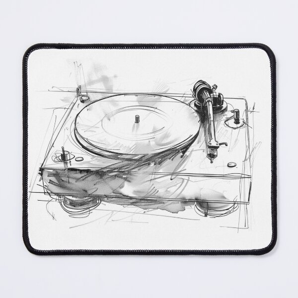 Item preview, Elegant Vintage Turntable — Abstract Art Sketch designed and sold by SleekLineSketches.