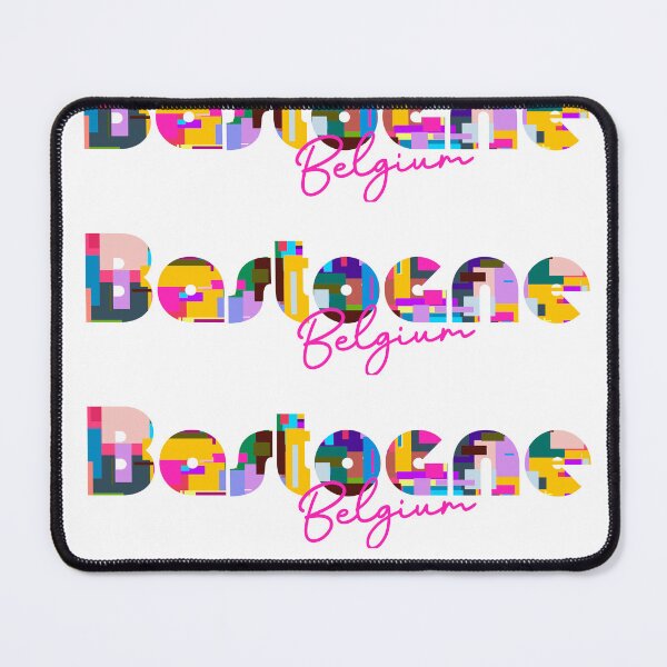 Item preview, Bastogne, Belgium, Vibrant Abstract City Typography Art designed and sold by Wanderful-roads.