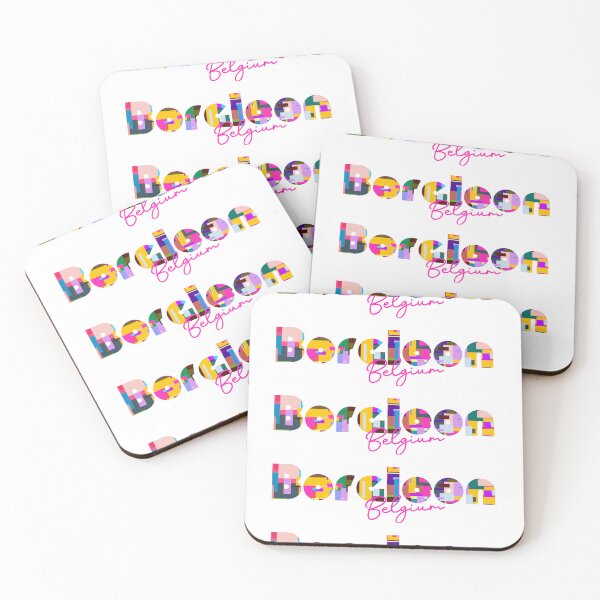 Item preview, Borgloon, Belgium, Vibrant Abstract City Typography Art designed and sold by Wanderful-roads.
