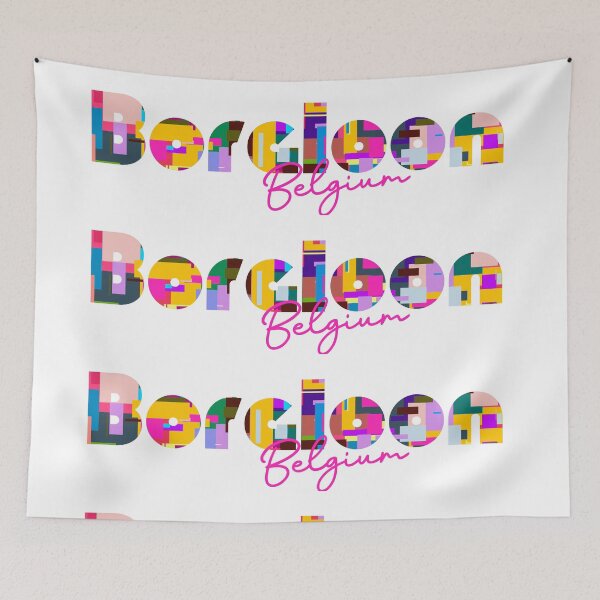 Item preview, Borgloon, Belgium, Vibrant Abstract City Typography Art designed and sold by Wanderful-roads.