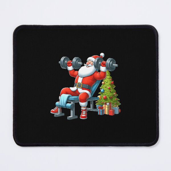 Item preview, Santa Weightlifting Fitness Gym Training Christmas Tree designed and sold by KristinDebra.