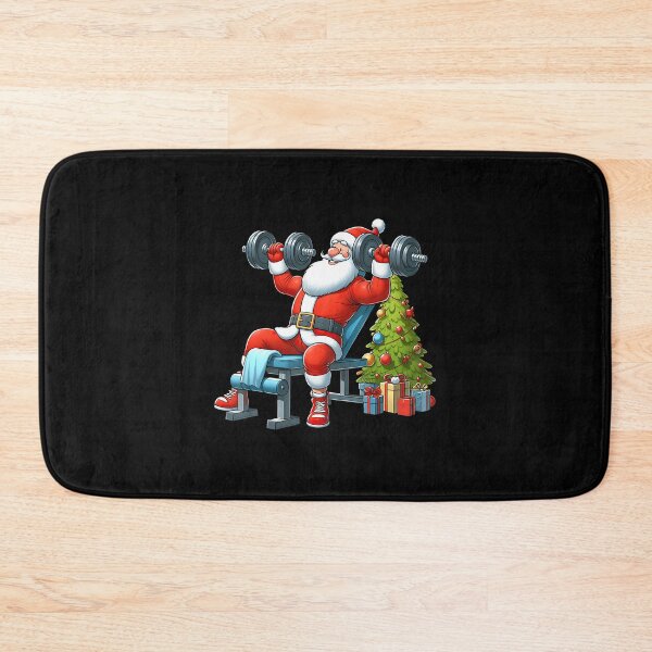 Item preview, Santa Weightlifting Fitness Gym Training Christmas Tree designed and sold by KristinDebra.