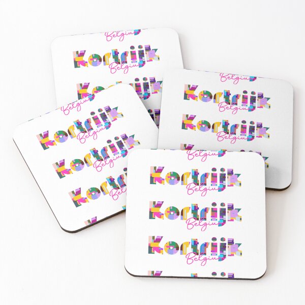 Item preview, Kortrijk, Belgium, Vibrant Abstract City Typography Art designed and sold by Wanderful-roads.