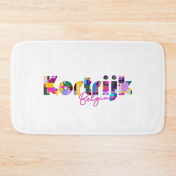 Item preview, Kortrijk, Belgium, Vibrant Abstract City Typography Art designed and sold by Wanderful-roads.