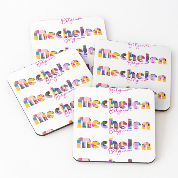 Item preview, Mechelen, Belgium, Vibrant Abstract City Typography Art designed and sold by Wanderful-roads.