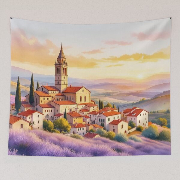 Item preview, A Provençal village bathed in lavender designed and sold by jefboutique6150.
