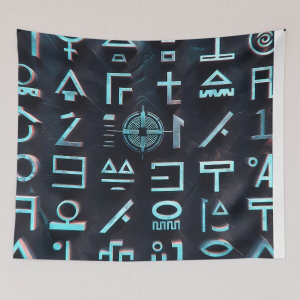 Item preview, Cyberpunk Egyptian Hieroglyphics, symmetrical textures (image size 8320x12480) designed and sold by Digital-Davinci.