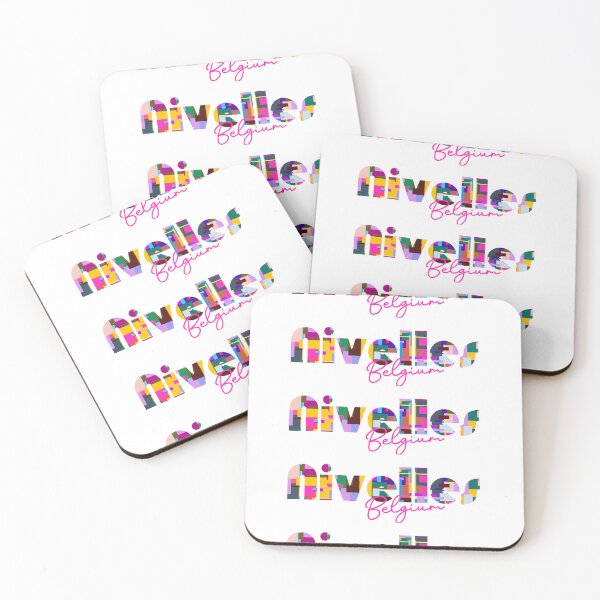 Item preview, Nivelles, Belgium, Vibrant Abstract City Typography Art designed and sold by Wanderful-roads.