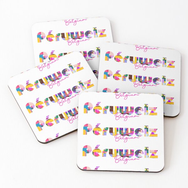 Item preview, Péruwelz, Belgium, Vibrant Abstract City Typography Art designed and sold by Wanderful-roads.