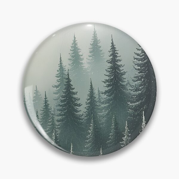 Item preview, Dense fir forest in a misty, still state designed and sold by Mianku | Für das Leben.