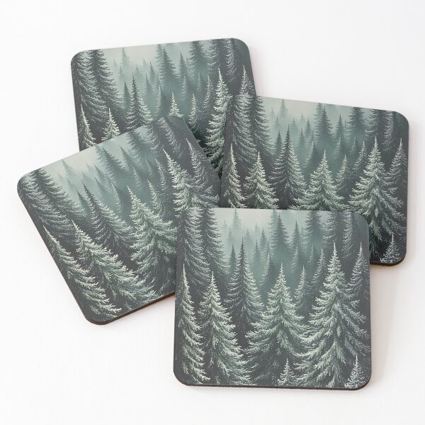 Item preview, Dense fir forest in a misty, still state designed and sold by Mianku | Für das Leben.