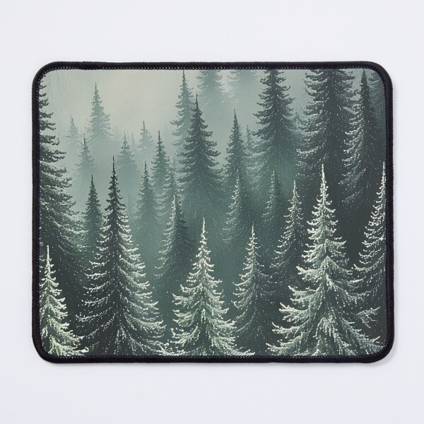 Item preview, Dense fir forest in a misty, still state designed and sold by Mianku | Für das Leben.
