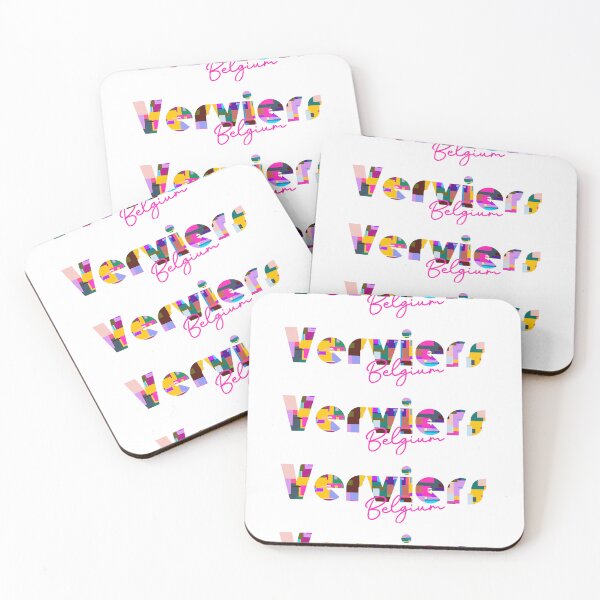 Item preview, Verviers, Belgium, Vibrant Abstract City Typography Art designed and sold by Wanderful-roads.