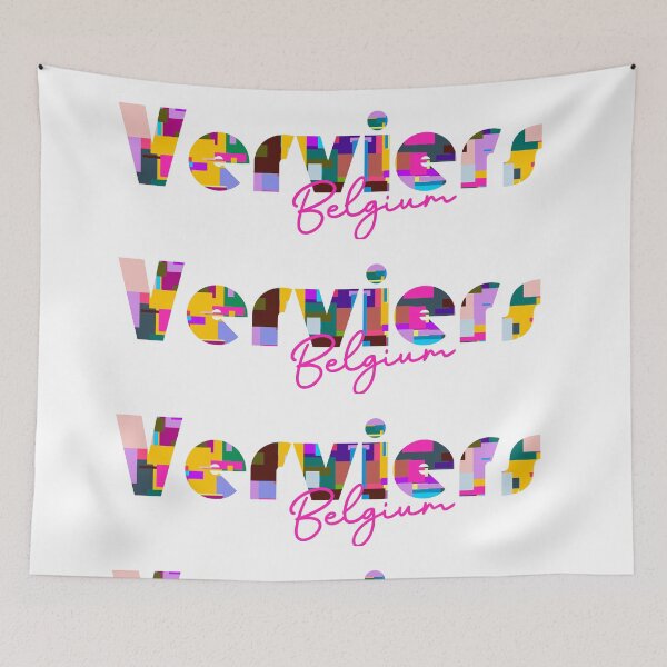 Item preview, Verviers, Belgium, Vibrant Abstract City Typography Art designed and sold by Wanderful-roads.