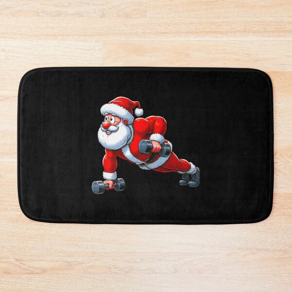 Item preview, Santa Doing Push-Ups Gym Fitness Workout Christmas designed and sold by RosaliaAmber.
