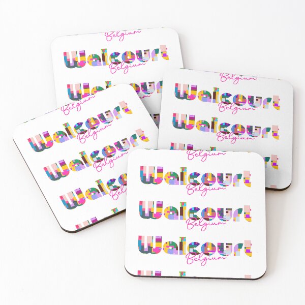 Item preview, Walcourt, Belgium, Vibrant Abstract City Typography Art designed and sold by Wanderful-roads.