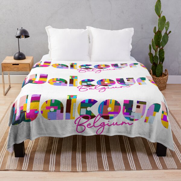 Item preview, Walcourt, Belgium, Vibrant Abstract City Typography Art designed and sold by Wanderful-roads.