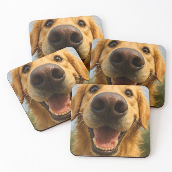 Item preview, Funny Golden Retriever Close-Up – Happy Dog Big Nose Portrait designed and sold by Darlin8888.