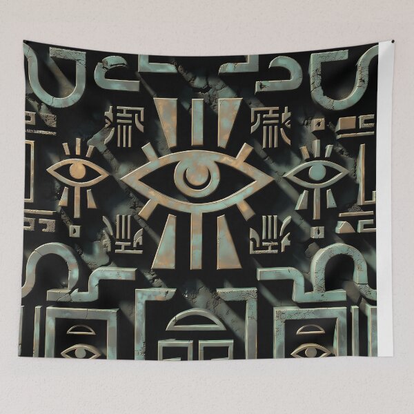 Item preview, Cyberpunk Egyptian Hieroglyphics, symmetrical textures (image size 8320x12480) designed and sold by Digital-Davinci.