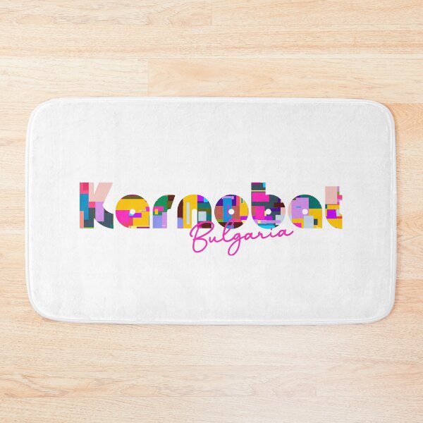 Item preview, Karnobat, Bulgaria, Vibrant Abstract City Typography Art designed and sold by Wanderful-roads.