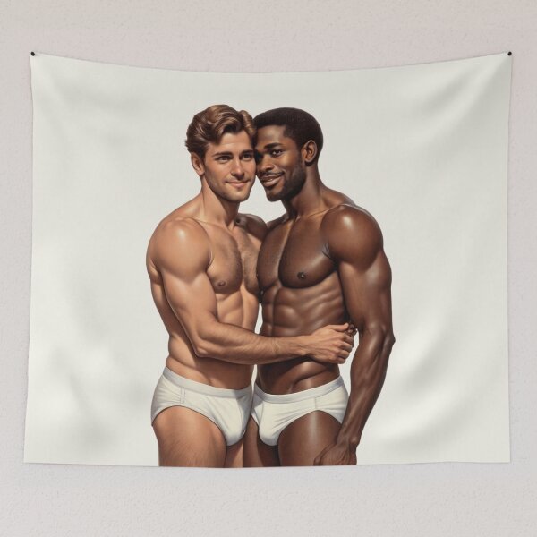 Item preview, Harmonious Embrace: A Portrait of United Masculinity designed and sold by gayishdesign.