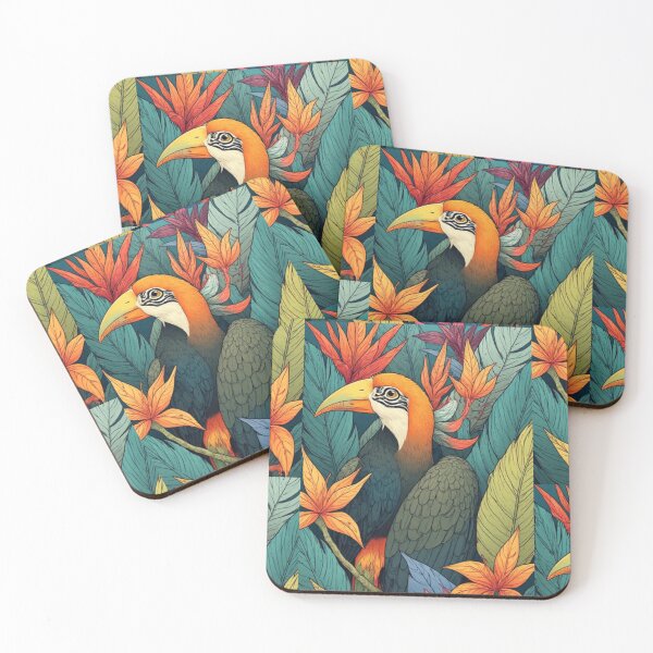 Item preview, "Tropical Majesty: The Hornbill in Bloom" designed and sold by Conteceres.