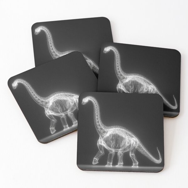 Item preview, Jurassic X-Ray: Brachiosaurus Dinosaur Skeleton Dark Mode designed and sold by t5uisiu.