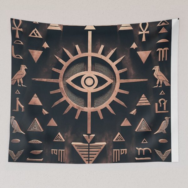 Item preview, Cyberpunk Egyptian Hieroglyphics, symmetrical textures (image size 8320x12480) designed and sold by Digital-Davinci.