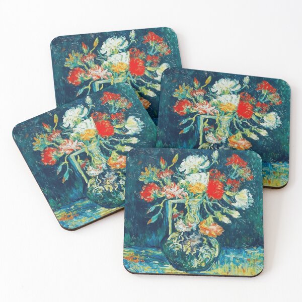 Item preview, Van Gogh White and Red Carnations designed and sold by Vicky Brago-Mitchell®.