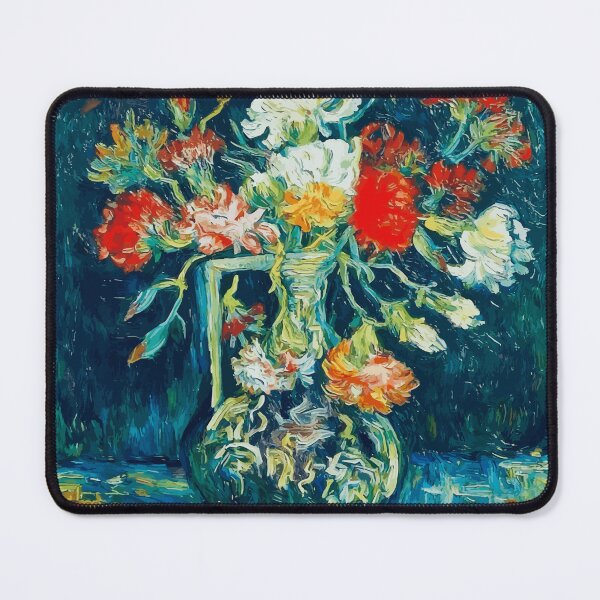 Item preview, Van Gogh White and Red Carnations designed and sold by Vicky Brago-Mitchell®.