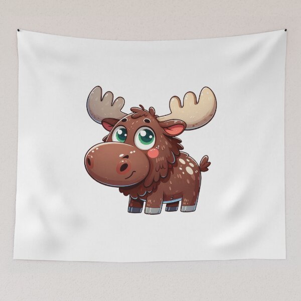 Item preview, Cute Moose Sticker – Adorable Woodland Animal Cartoon Design designed and sold by LunaPixelStudio.
