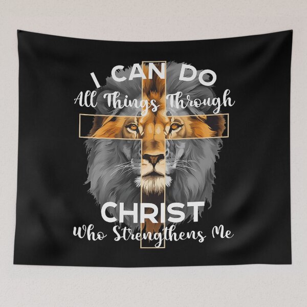Item preview, I Can Do All Things Through Christ Christian Lion Faith designed and sold by MarionCharleen.