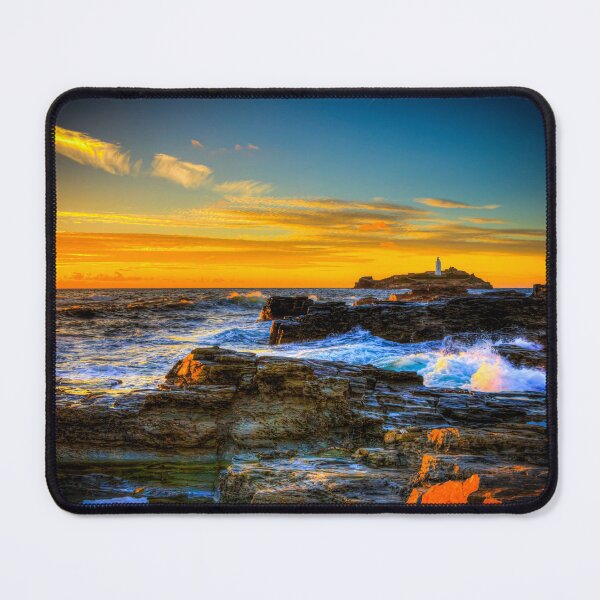 Item preview, Dramatic Coastal Sunset At Godrevy Lighthouse, Cornwall, England designed and sold by Paul Thompson Photography.
