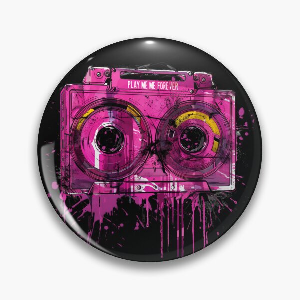 Item preview, Play Me Forever – Pink Paint Splatter Cassette Boombox designed and sold by WeranovDesign.