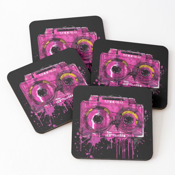Item preview, Play Me Forever – Pink Paint Splatter Cassette Boombox designed and sold by WeranovDesign.