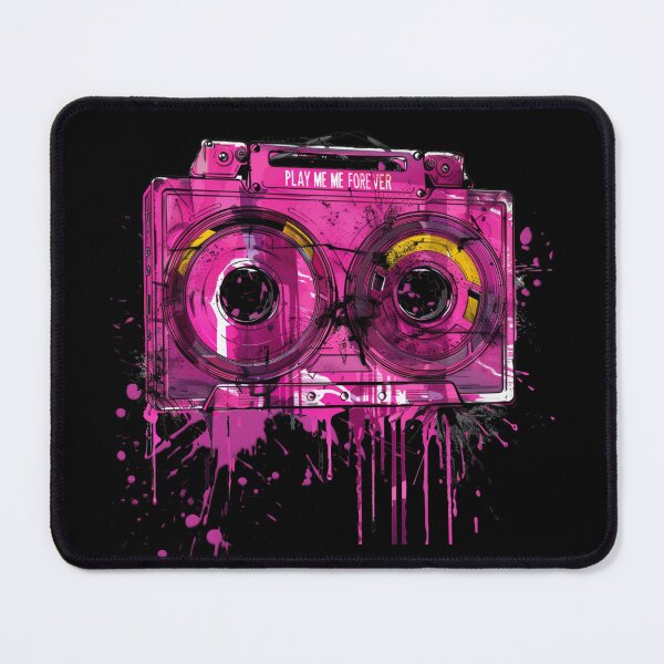 Item preview, Play Me Forever – Pink Paint Splatter Cassette Boombox designed and sold by WeranovDesign.