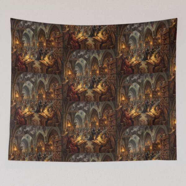 Item preview, Infernal Library after Hieronymus Bosch and Bruegel designed and sold by Vintage Designs +.