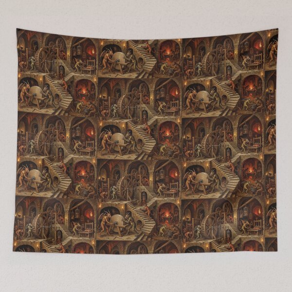 Item preview, Infernal Torture Cavern after Hieronymus Bosch and Bruegel designed and sold by Vintage Designs +.