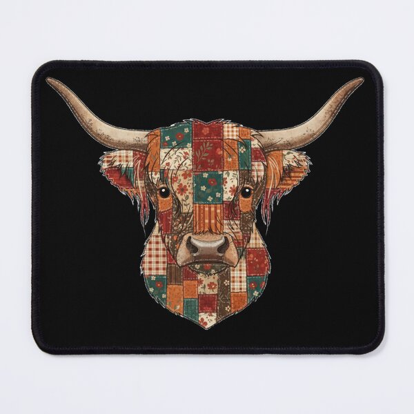 Item preview, Scottish Patchwork Highland Cow Gift | Autumn Highland Coo Design designed and sold by Loom on the Loch.