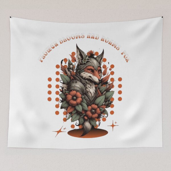 Artikelvorschau, Floral Fox – Vintage Boho Art entworfen und verkauft von BoldLines StuDio.