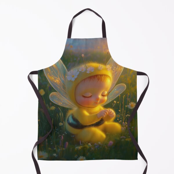 Item preview, Adorable Sleeping Baby Bee in Sunset Meadow - Cute | Cartoon designed and sold by BlissxPals.