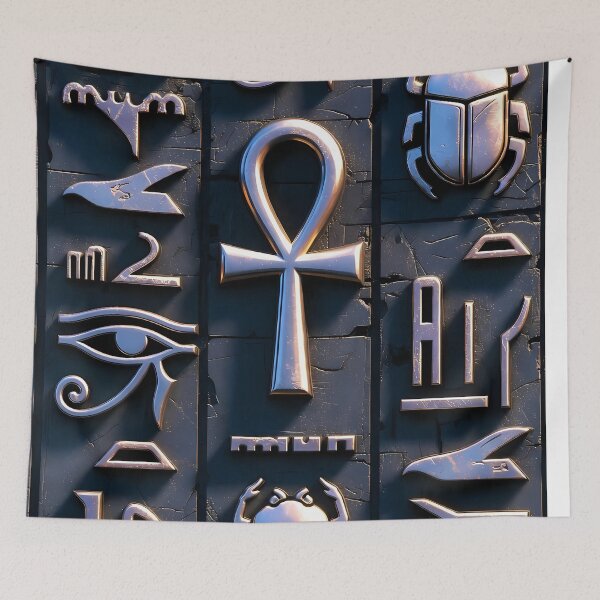 Item preview, Cyberpunk Egyptian Hieroglyphics, symmetrical textures (image size 8320x12480) designed and sold by Digital-Davinci.